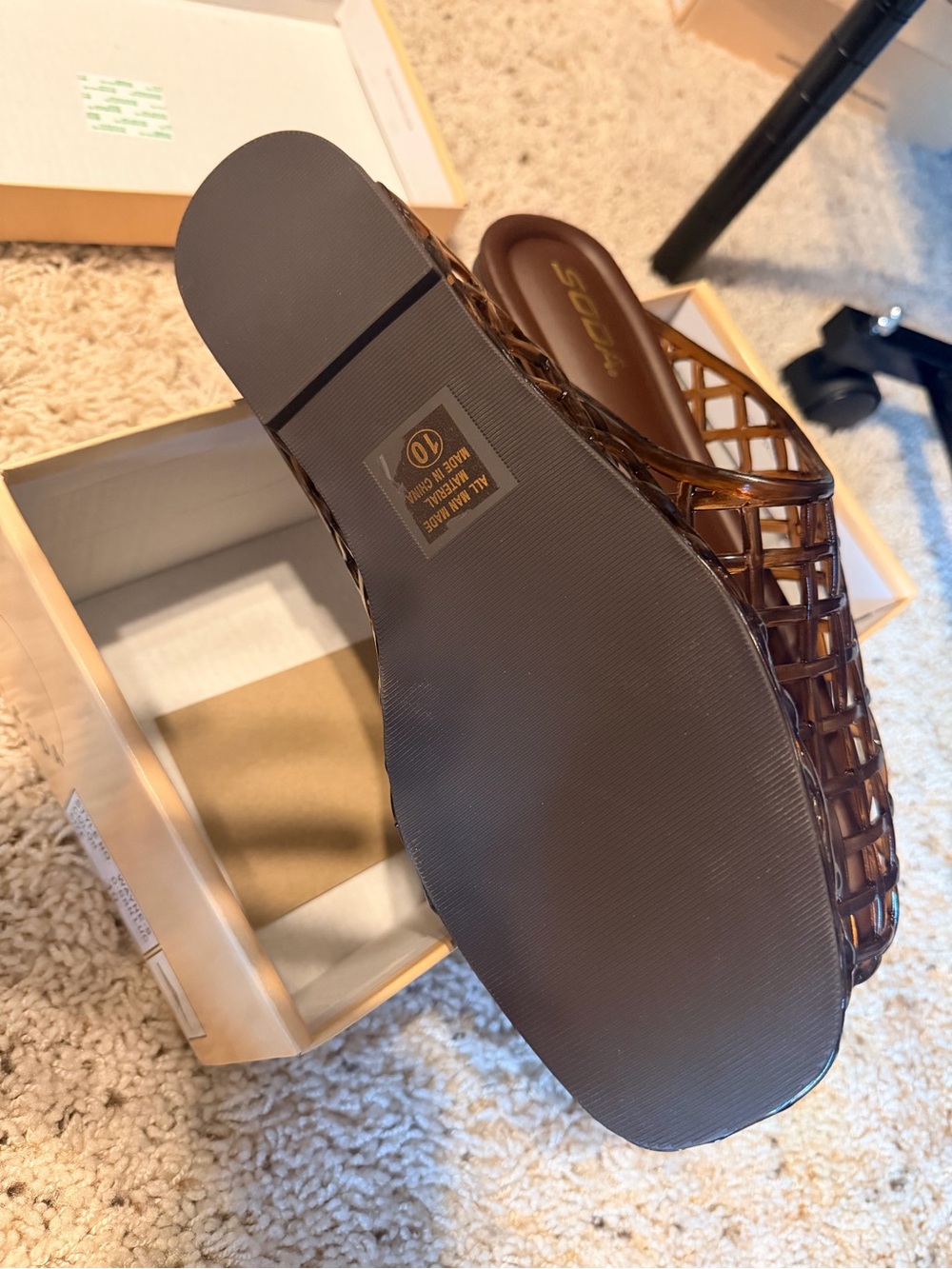 Soda Brown Woven Slip-On Clog Mules - Picture 3 of 8